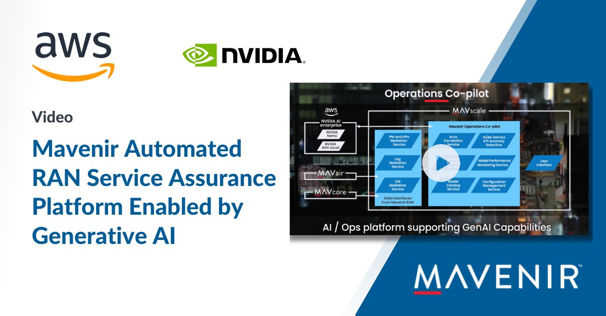 Mavenir showcases the potential of GenAI to define a Service Assurance AI/Ops Platform that reduces operational and support effort and ensures that SLAs are maintained - in collaboration with @nvidia and @awscloud . bit.ly/4a0DbUx