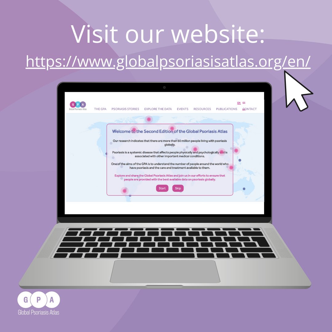 Visit our website to access: 👉Global prevalence data on #psoriasis 👉 Stories from people living with psoriasis 👉 Publications and infographics 👉 Quarterly newsletters globalpsoriasisatlas.org