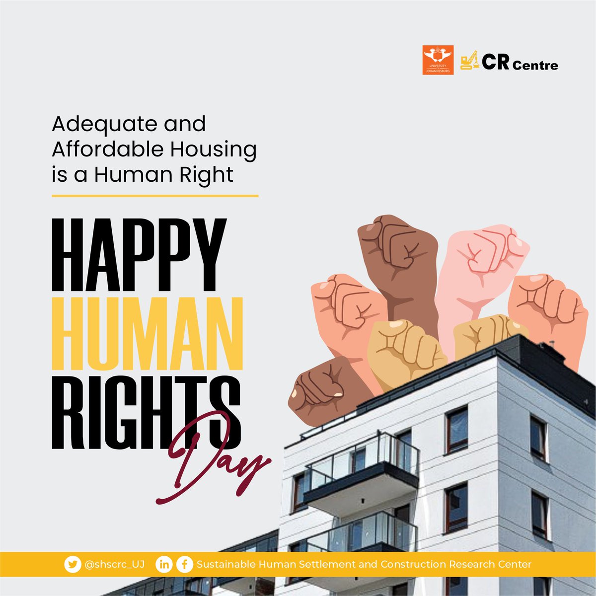 The Director, Prof. Clinton Aigbavboa, along with the Deputy Directors, Faculty, and Scholars of the @shscrc_UJ, are at the forefront of commemorating today's #HumanRightDay, underscoring our commitment to #HumanRights.
