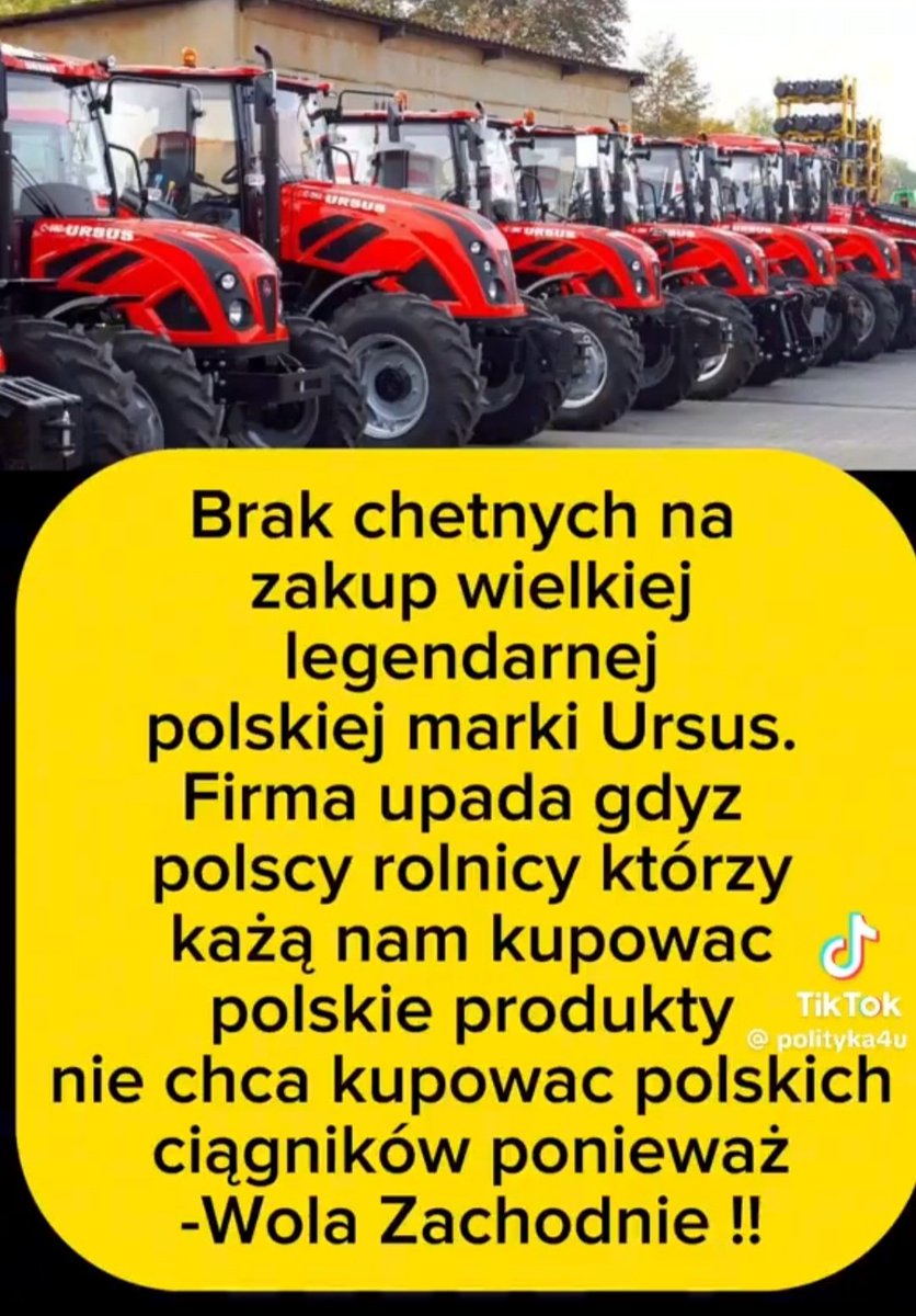 Zarcie to kupuj od polskiego chlopa - sowicie podlane pestycydami - ale traktorek to juz zachodni bo polski be 🤣
