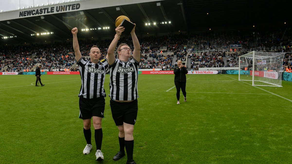 On #WorldDownSyndromeDay, we're celebrating our Down syndrome team who lifted the Donosti Cup earlier this season 🏆 They competed against thousands of young people from countries across Europe and were able to parade the trophy at St. James' Park ⚽