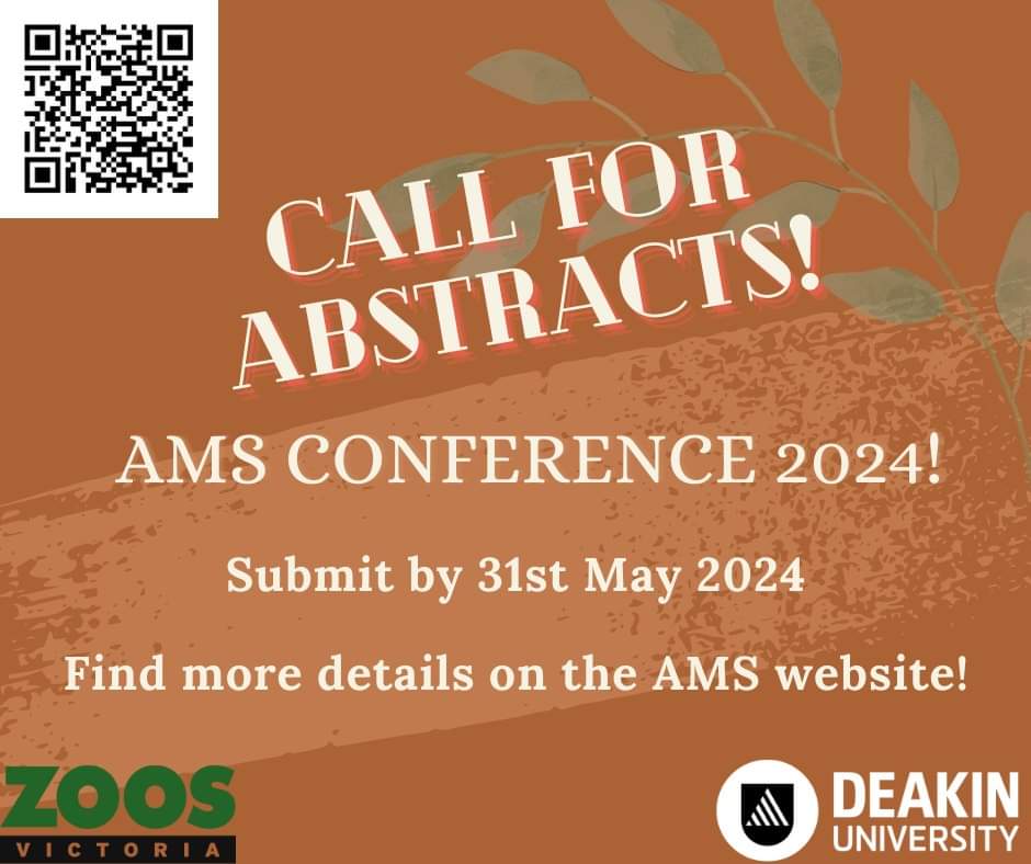 Get excited! The call for abstracts is out for the Australian Mammal Society Conference this July at Melbourne Zoo! ❤️🐨🐁🦇🐋🐕 @ZoosVictoria @DeakinCIE @AusMammals #AMS2024