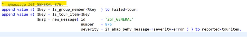 #ABAP Annotation for good old Messages? In modern SAP technics like #SAPRAP still messages are needed. thus we suffer the need of cross references. My Solution, use a tag_macro. Image 1. What about an annotation like: '! @message ZGENERAL 876. Influence request? @SAPdevs