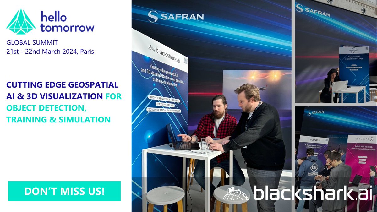 blacksharkai's tweet image. @blacksharkai are at #HTGlobalSummit, exhibiting the latest in #AI #Innovation. Proudly joining one of our investors, @SAFRAN, as part of their unique portfolio of #startups we're showcasing our advanced technologies ORCA™HUNTR and SYNTH3D™.

#simulation #objectdetection #3D