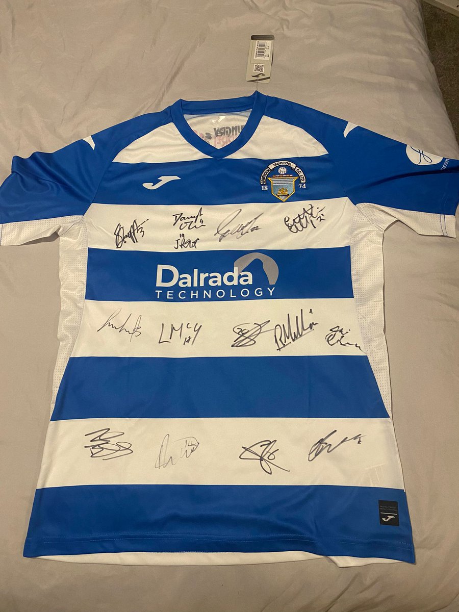 We've received an incredible donation of a Signed 23-24 Morton Home Top from George Oakley which we plan to auction off. Closing time on this will be 7pm on Saturday. Opening bid is £75 from @eubo1999 👏 Bids can be sent in replies or DM. Likes/RTs Appreciated