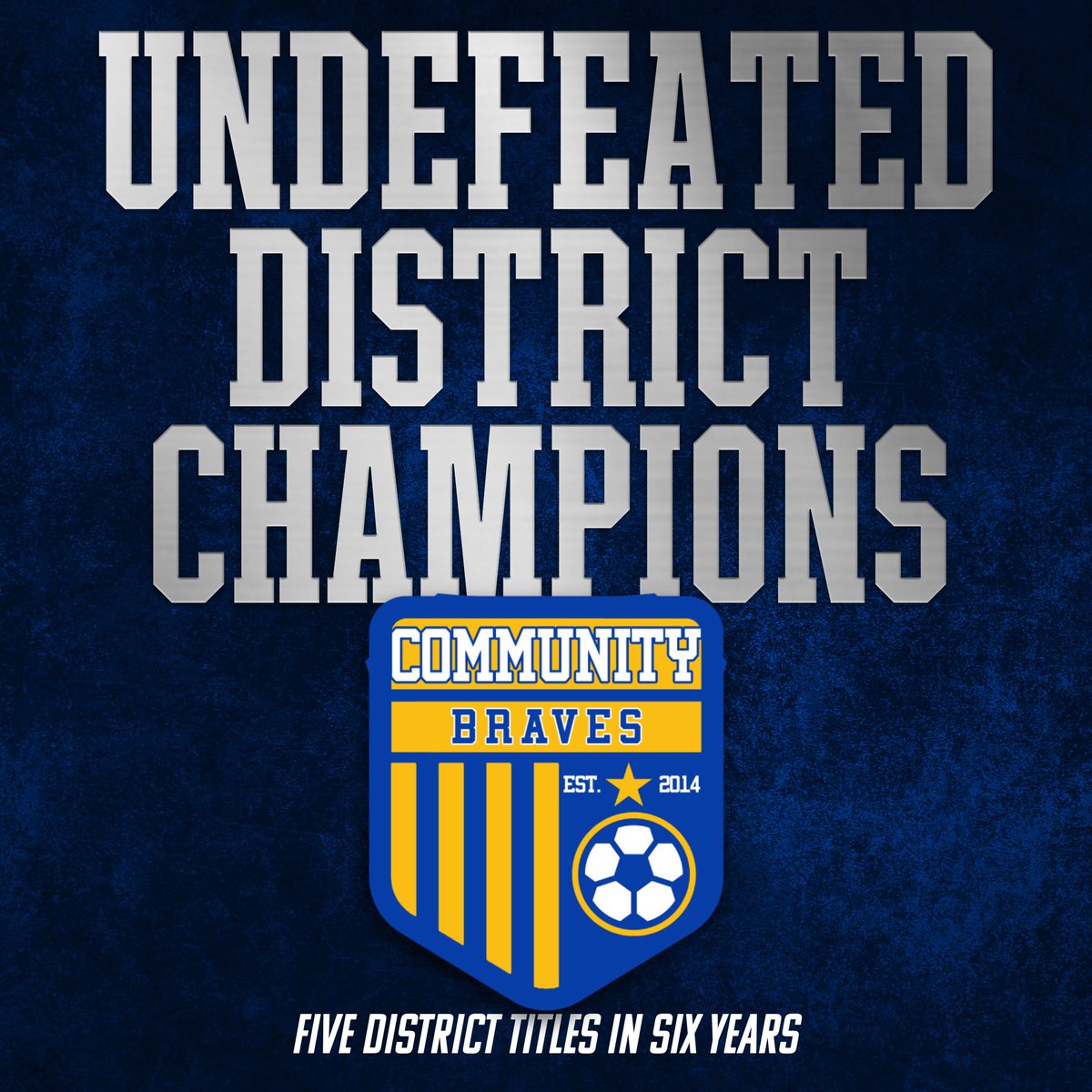Congrats Community Boys Soccer on another district championship!