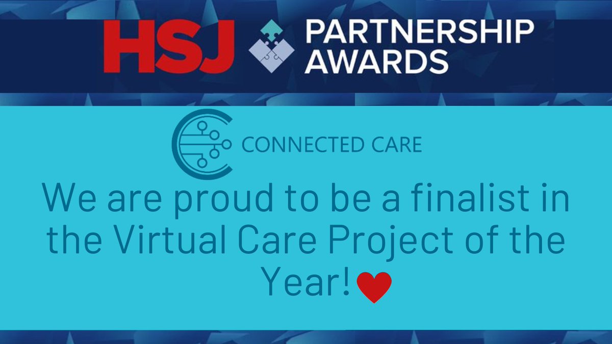 We're excited to be a finalist at tonight's @HSJ_Awards in London! We've been shortlisted for our 'Supporting Residents with Virtual Care using Data Driven Technology' in partnership with @GraphnetHealth @DocoboUK @HopkinsACG_UK @FrimleyHC East Berks PC & Berks PC - wish us luck!