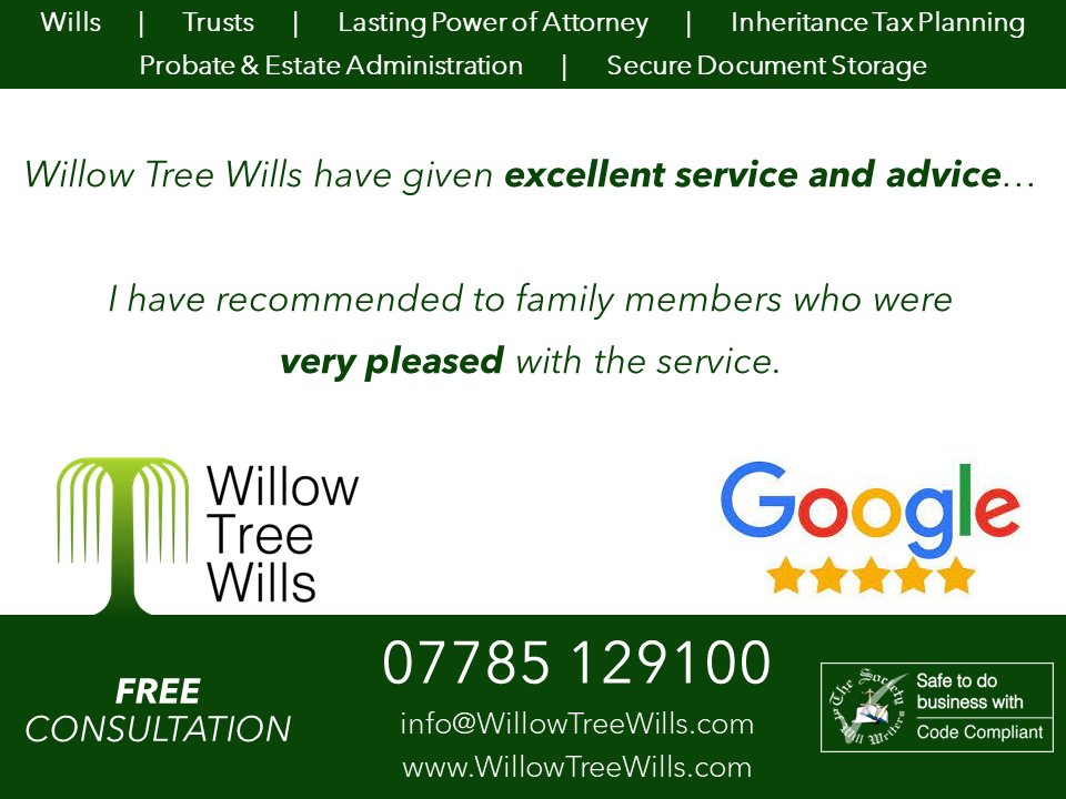 Delighted to receive another five star review to keep our record intact

#fivestarreview #wills #estateplanning #lastingpowerofattorney #LPA