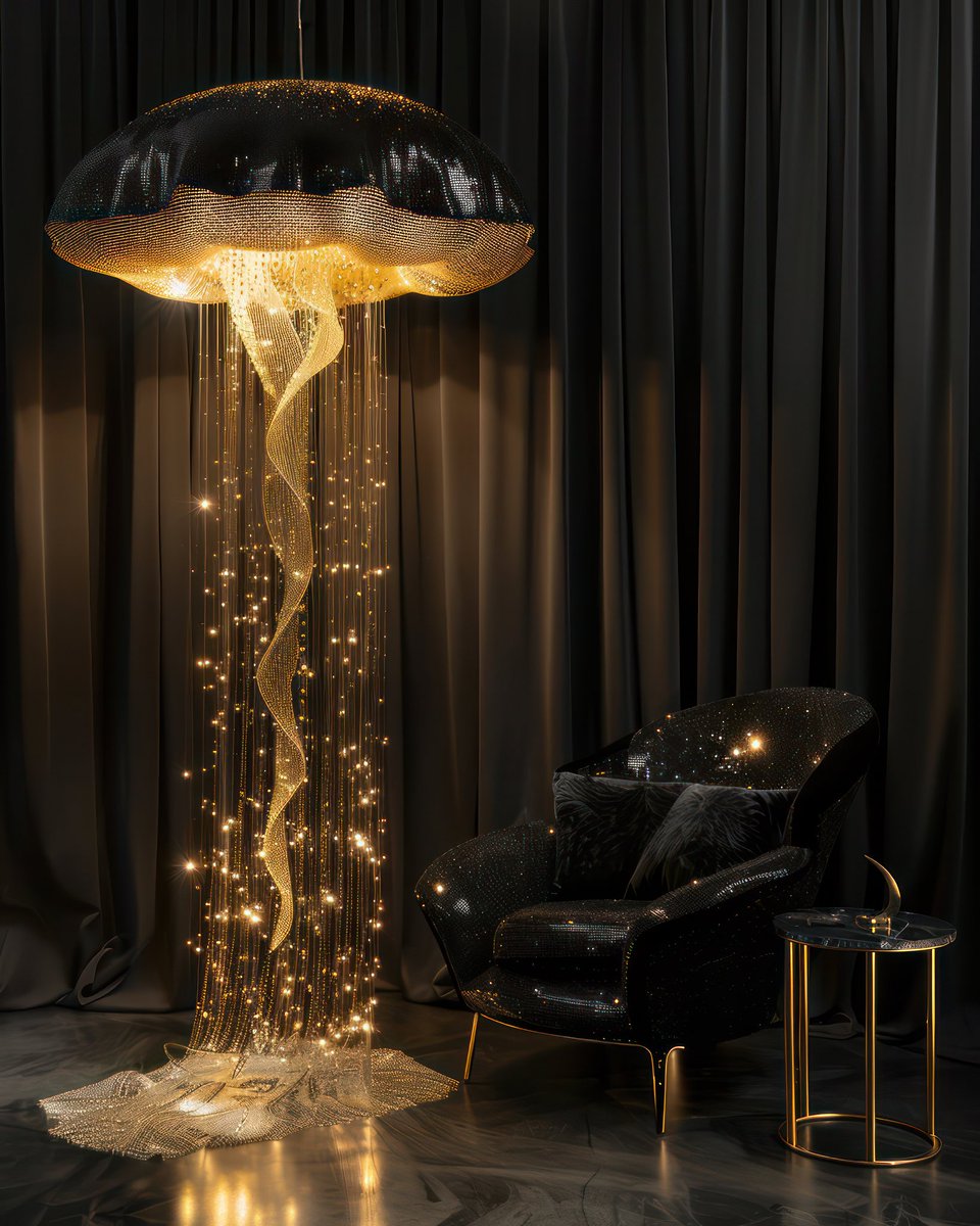 Would you like 'Jellyfish Glow' to be part of your home decor?
.
~Jellyfish Lighting~

.
#artificialintelligence #ai
#amazingarchitecture #designandlive 
#interiordesign #productdesign #designdaily #luxuriouslifestyle #jellyfish #lighting #lamp #pendant #chandelier #homelighting