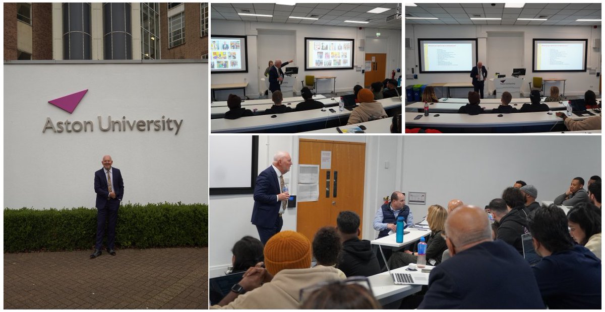 Last week, @AstonUniversity students and alumni heard from Doug Wright MBE, a generous supporter of Aston, whose journey from McDonald's cleaner to owning 26 franchises captivated us all! Doug shared invaluable insights on entrepreneurship, business and strategy.