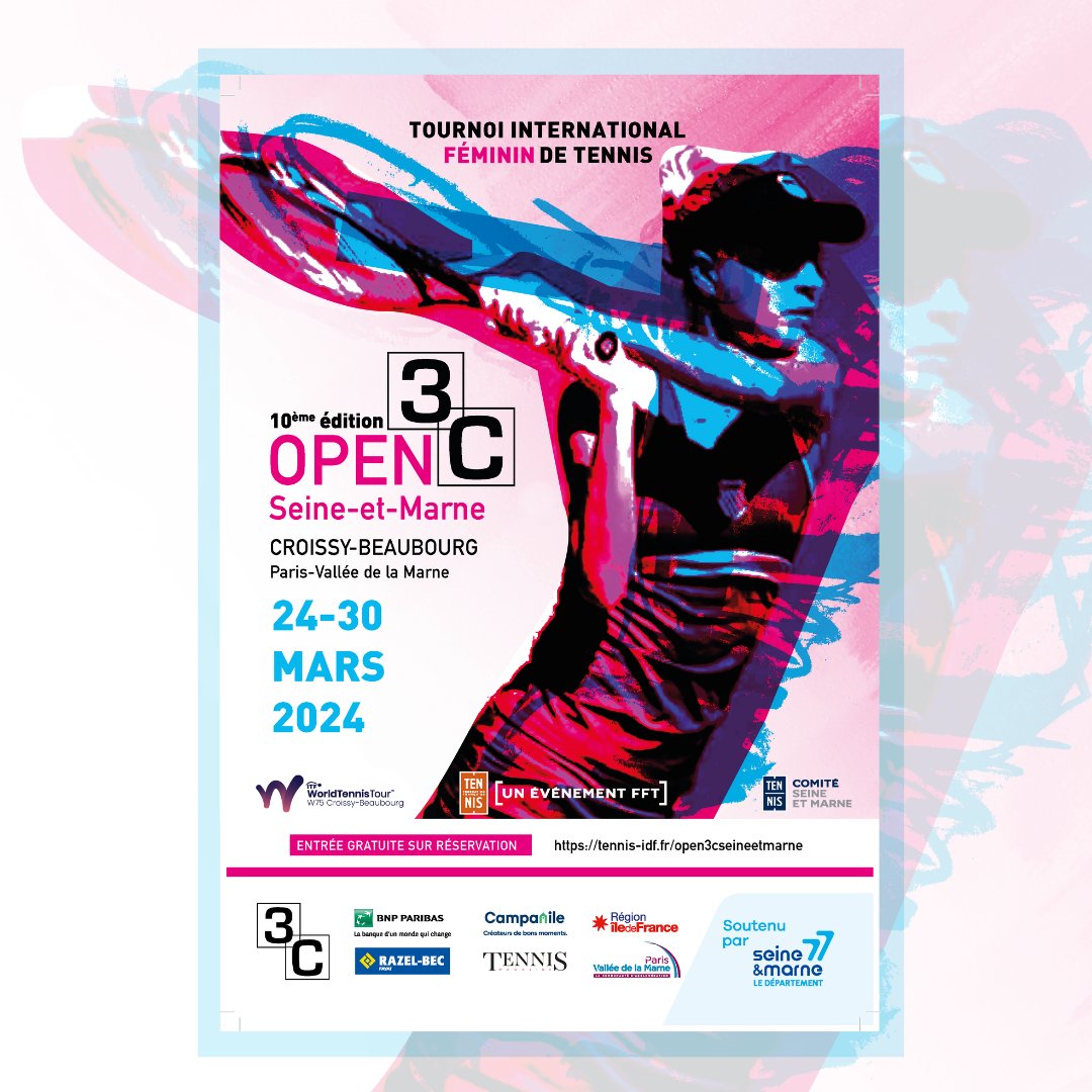 Departement77's tweet photo. #Sport
🎾 Le tournoi international de tennis #Open3C de Seine-et-Marne, considéré comme l'un des meilleurs tournois féminins au monde, fête cette année son 10e anniversaire !
👉 Du 24 au 30 mars, 32 joueuses françaises et internationales vont s'affronter sur terrain en dur et couvert.
Un évènement gratuit à faire en famille ou entre amis !
➕ d'infos ⤵️
https://t.co/Y9fa8h3rbH