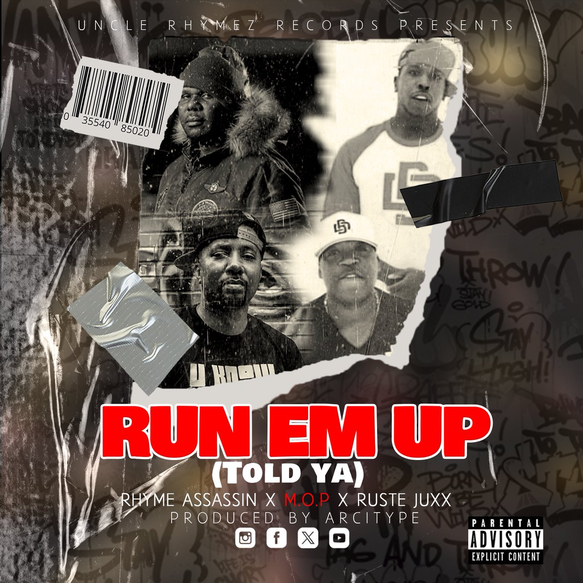 RUN EM UP (Told ya)  !!! Feat M.O.P and Ruste Juxx drops 19th of April and can be streamed on all major platforms. Its an honour for me Produced by The Arcitype . 

#RunEmUp #toldya #MOP #billydanze #LilFame #Arcitype #unclerhymez #RhymeAssassin  #dedicatedtoselfalbum