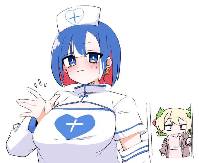 ふぃぐちゃむさん、麻痺ビンちゃんさんのHospital666配信観ながら描いてました。大きくなる異変です。#痺レ化粧 #みてみてちゃむちゃん 