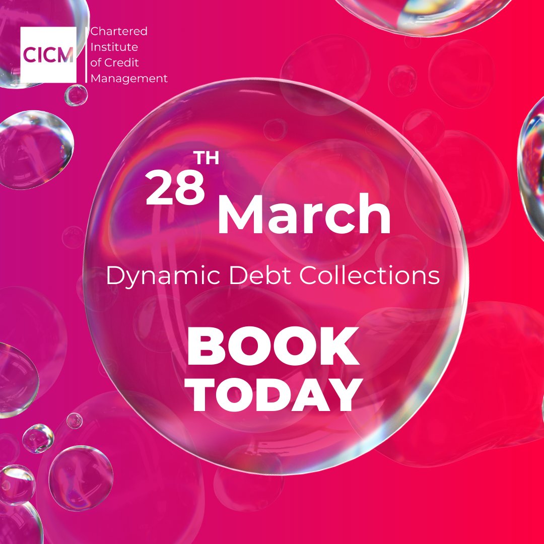 Final call! Our Dynamic Debt Collections Virtual Workshop will take place in less than a week, book now to get in with your chance to totally transform your debt collection strategy. Book here: bit.ly/48NVvjo #CICM #Creditmanagement #Professionaldevelopment #training