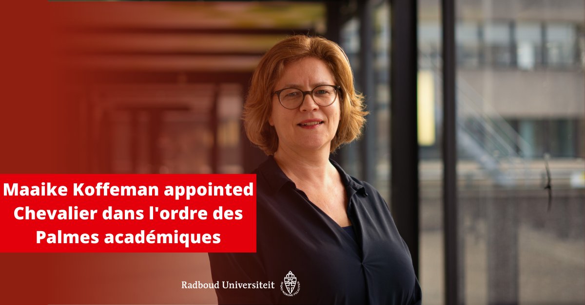 Today we celebrate #FrenchLanguageDay! 🇫🇷 A special day to share that Maaike Koffeman, associate professor of French literature and culture, has received the honour of being appointed Chevalier dans l'ordre des Palmes académiques. 👉Read more: bit.ly/3INQOdO <a href="/mnkoffeman/">Maaike Koffeman</a>