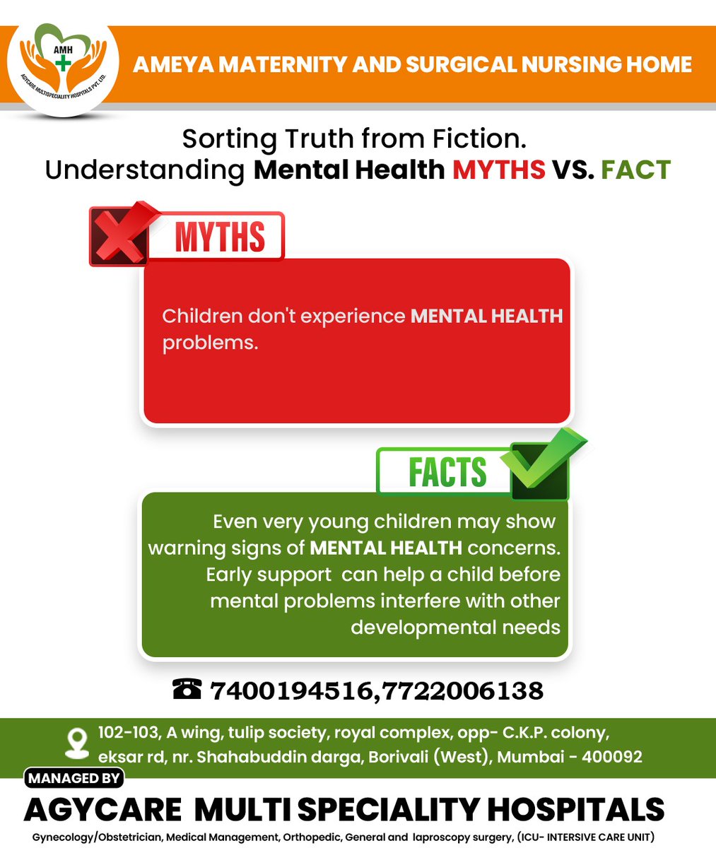 Let's debunk the myths and shed light on the facts surrounding mental health. Knowledge is power when it comes to breaking down barriers and fostering understanding.

For more enquiry: 074001 94516, 7722006138

#MentalHealthMyths #FactsMatter #EndStigma #BreakBarriers