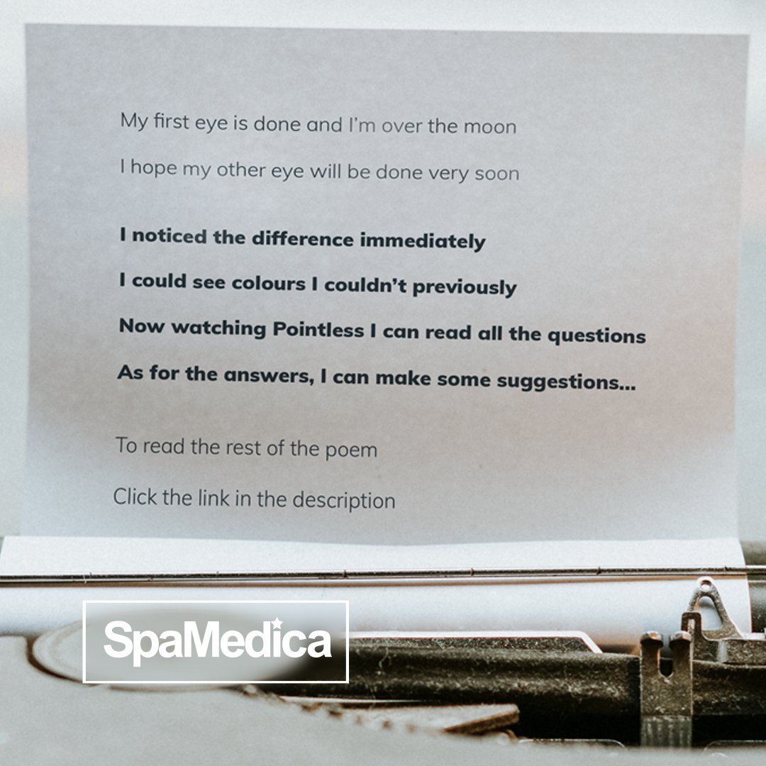 On #WorldPoetryDay we’re sharing a #poem by our patient Philip, all about seeing clearly again after #cataract surgery at our #Manchester hospital. Thanks Philip, we think it’s brilliant!  ow.ly/3TTA50QT1R8