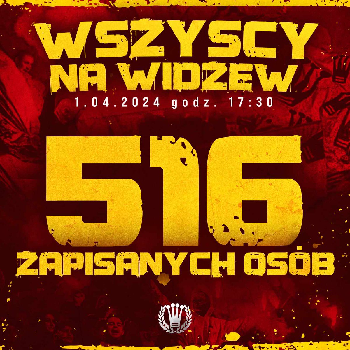 🚌 Jeżdżę za Tobą przez ten świat! - Wszyscy do Łodzi!

Na liczniku już 5️⃣1️⃣6️⃣ Koroniarzy! Nie czekaj i zapisz się już teraz. Tradycyjnie zapraszamy do D3G-Fan Store ✍️

Mobilizacja i walczymy o zwycięstwo! 🟡🔴