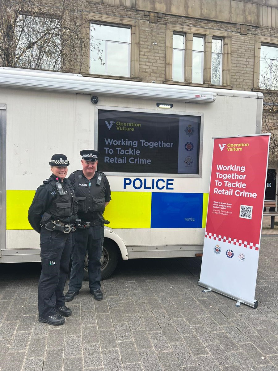 Good morning Burnley! We are in the town centre today talking about retail crime. Come along and say hi, we are here until 2pm. Can’t make it? Get more information on our website orlo.uk/bv6JD
