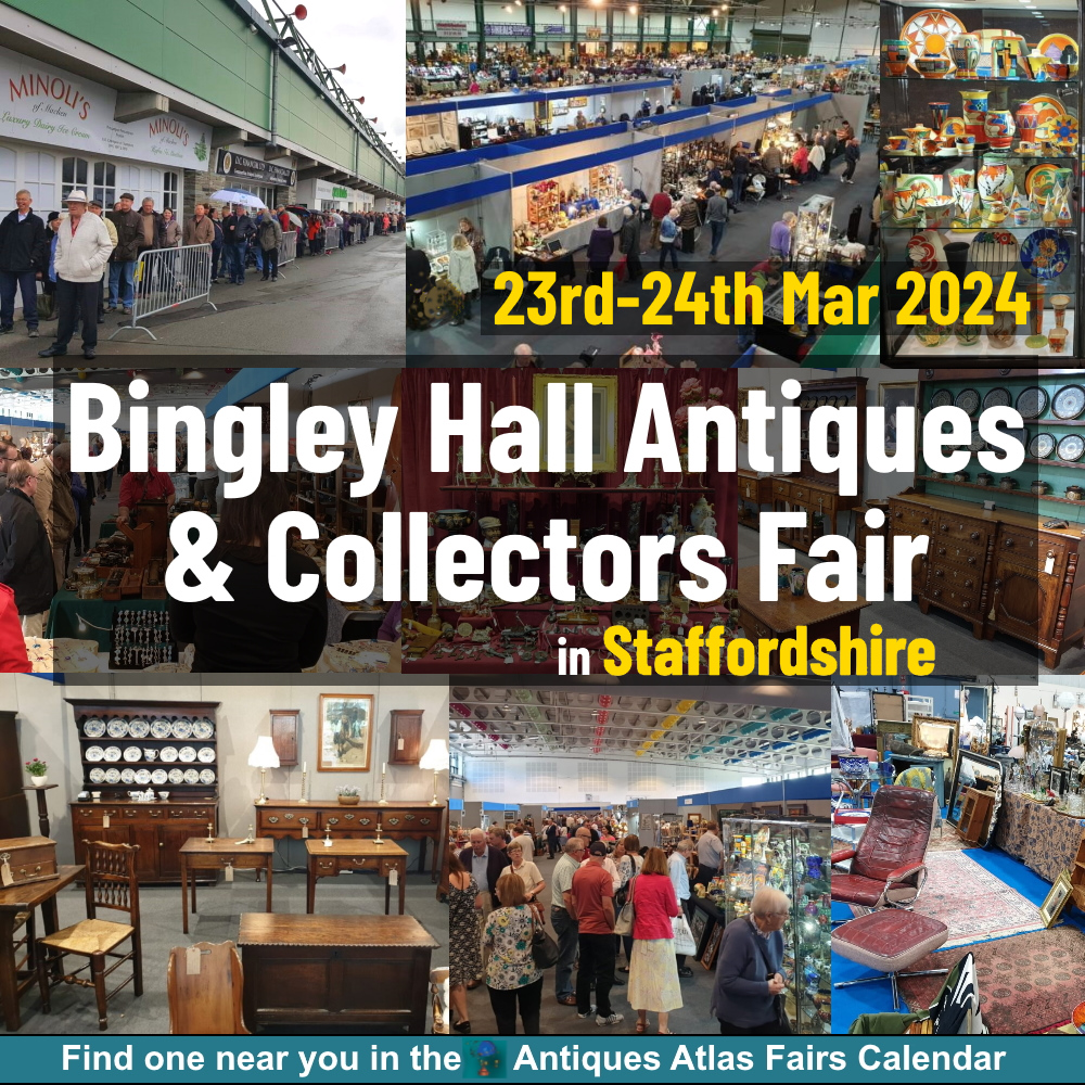 In #Staffordshire 23rd 24th March Bingley Hall Antiques & Collectors Fair antiques-atlas.com/antique_fair/b…  Open: Saturday 8.30am - 5.00pm. Re-opens Sunday at 10.00am - 5.00pm.
@continuityfairs
#fairscalendar #antiques #antiquefair #vintagefair #antiquesfair #stafford