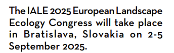 IALE-Europe (@ialeeurope) on Twitter photo Save the date for IALE 2025 European Landscape Ecology Congress! 📅
The congress is organized by Institute of Landscape Ecology SAS & Faculty of Natural Sciences <a href="/ComeniusUni/">Comenius University Bratislava</a> 🇸🇰 in partnership with IALE-Europe & Czech Republic Associations for Landscape Ecology (IALE-CZ). Save the date for IALE 2025 European Landscape Ecology Congress! 📅
The congress is organized by Institute of Landscape Ecology SAS & Faculty of Natural Sciences <a href="/ComeniusUni/">Comenius University Bratislava</a> 🇸🇰 in partnership with IALE-Europe & Czech Republic Associations for Landscape Ecology (IALE-CZ).