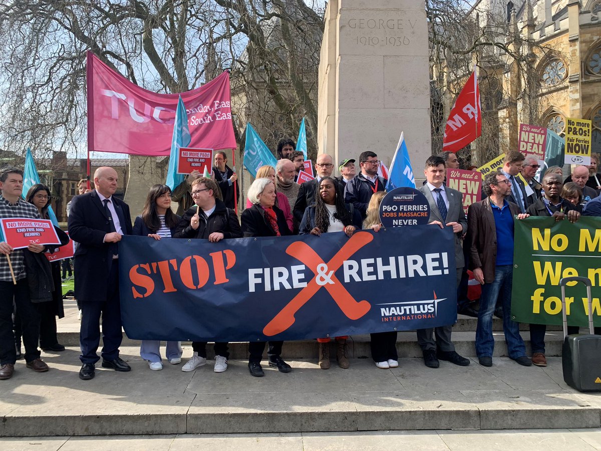 Thank you everyone who showed up outside Parliament yesterday to say: P&O Ferries - never again! It’s time for: ✅ Mandatory seafarers charter ✅ Close legal loopholes ✅ Outlaw fire and rehire We need action, not broken promises.