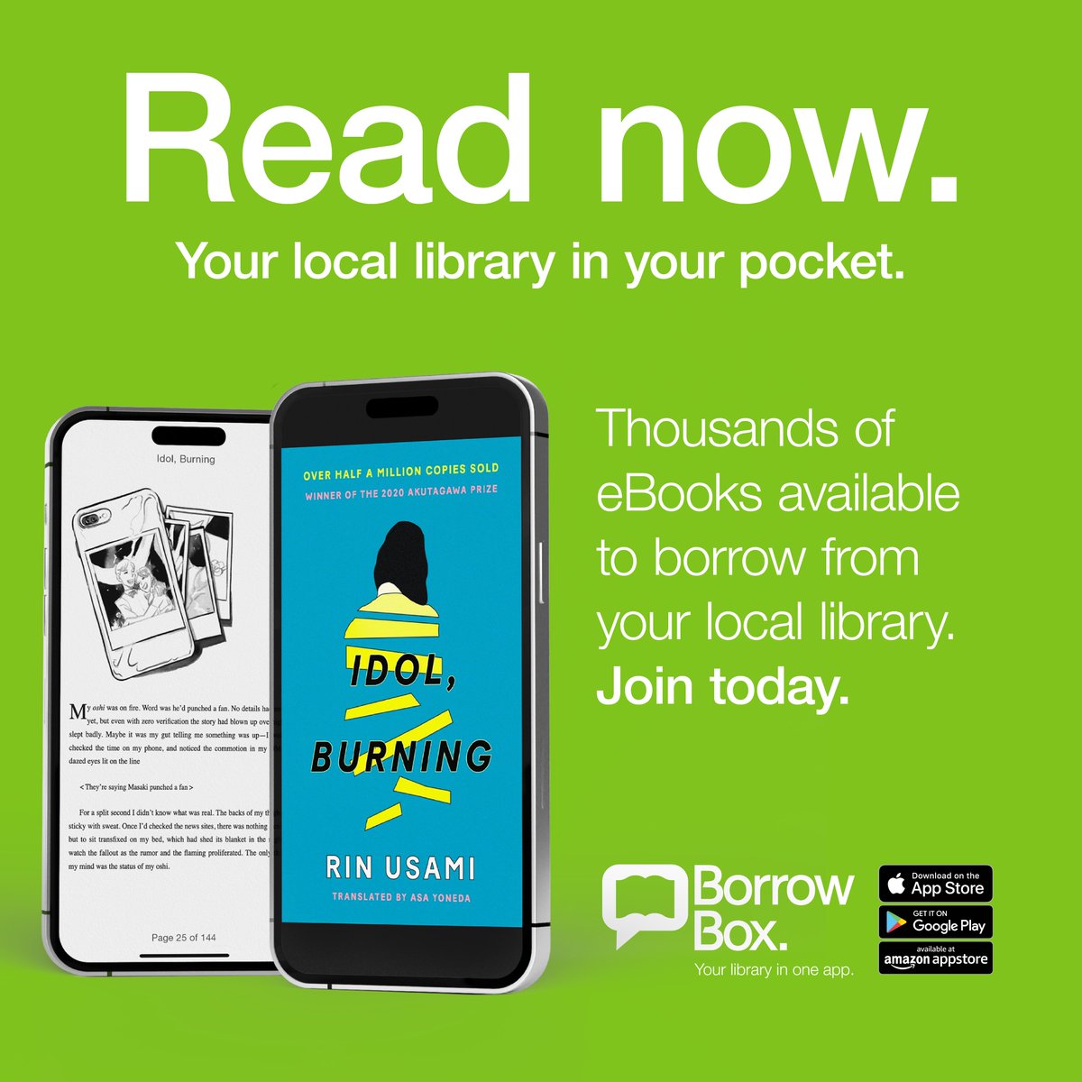 Staff-pick Saturday! 📚
Every week we want to bring you a book that one of our staff wants to recommend. This week we have 'Idol, Burning' by Rin Usami.
The eBook and eAudiobook versions are now available on our #Borrowbox app.
#AlwaysOpen #ListenNow #ReadNow