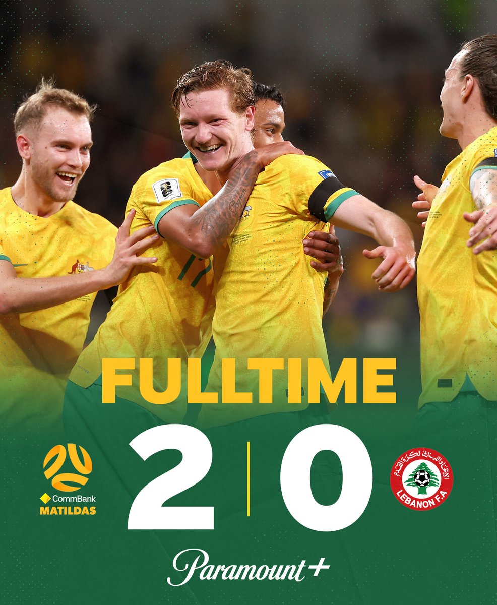 FT | Maiden strikes from Keanu Baccus and Kye Rowles led the @Socceroos to victory in their third World Cup qualifying win 🤝

Who will come out on top next week? 👀

#AUSvLBN is live on Paramount+ 📺