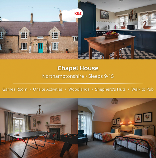 New property for a 2024 #staycation -Chapel House! Escape the city for a quaint Northamptonshire village & chill out at Chapel House. Room for 15 in 7 bedrooms plus games room & large garden. Look: tinyurl.com/43xxrte3 #luxurytravel #dogswelcome #henparty #holidaylet #party