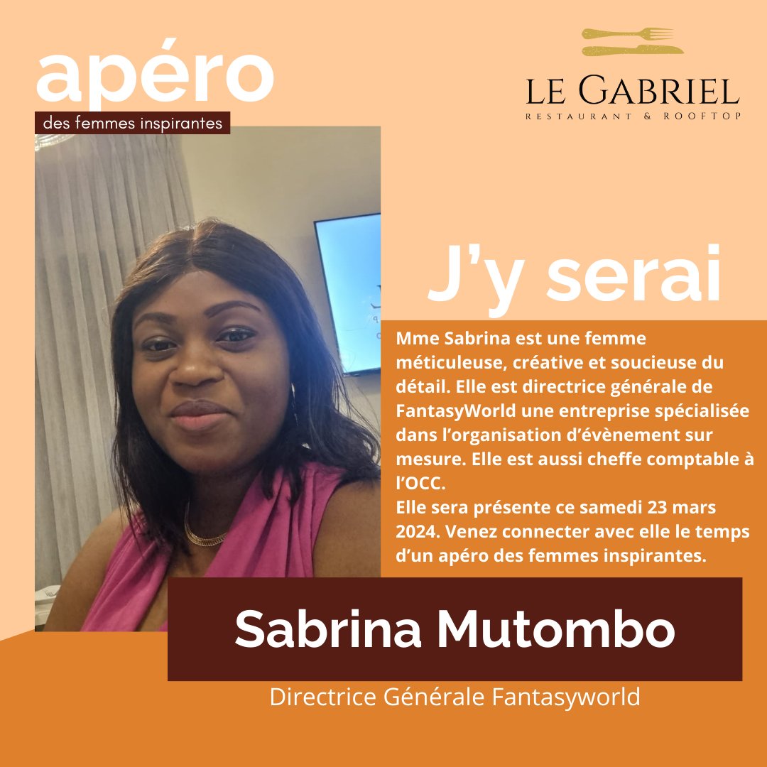 LEGABRIEL_RDC's tweet photo. Apéro des femmes inspirantes
Elles y seront et vous ?

+243 977777301 https://t.co/bbyHgtz2GH