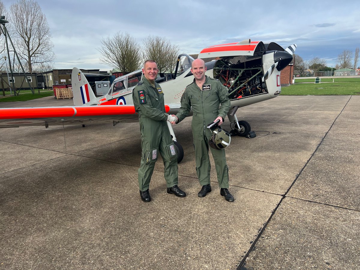 Central Flying School assures flying instruction is conducted to the highest standard and within regulations. Wg Cdr John Le Cornu proudly confirms Sqn Ldr Mark Sugden as A2 (above average) Chipmunk QFI! ✈️ #aviationtraining #militaryinstruction #aviationstandards #aircrew