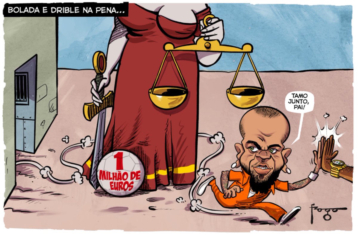 fragadesenhos's tweet photo. Charge publicada em GZH e Zero Hora.
#charge #desenhodeimprensa #fragadesenhos #humor #osparças #danialves #justiçaespanhola #laguita #prisaodomicilar #estupro #noesno #españa🇪🇸 #justiciadeespaña #futebol #boleiro https://t.co/jZbXmAKEcP