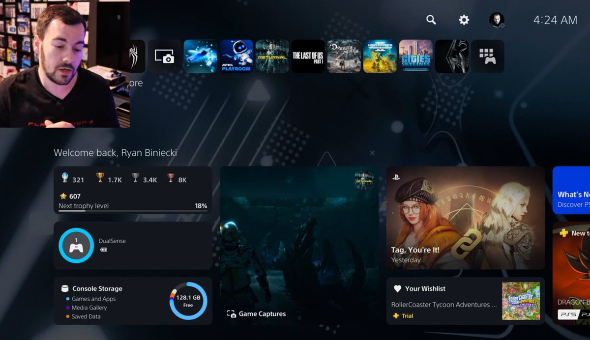 PS5 new UI update! - Live wallpapers - Widgets (battery, storage) - Friend activities - Currently on Beta - Limited to the US (Explore tab) Credit to @MysticRyan Looks so cool!