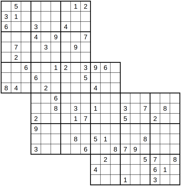 robakun2011's tweet photo. #数独 #sudoku #ナンプレ #numberplace
9x9・重ね合わせ問題です(*^^*)
基本的な解き方で解けます(^_-)❤️
#robakun https://t.co/JSIHpDM0cN