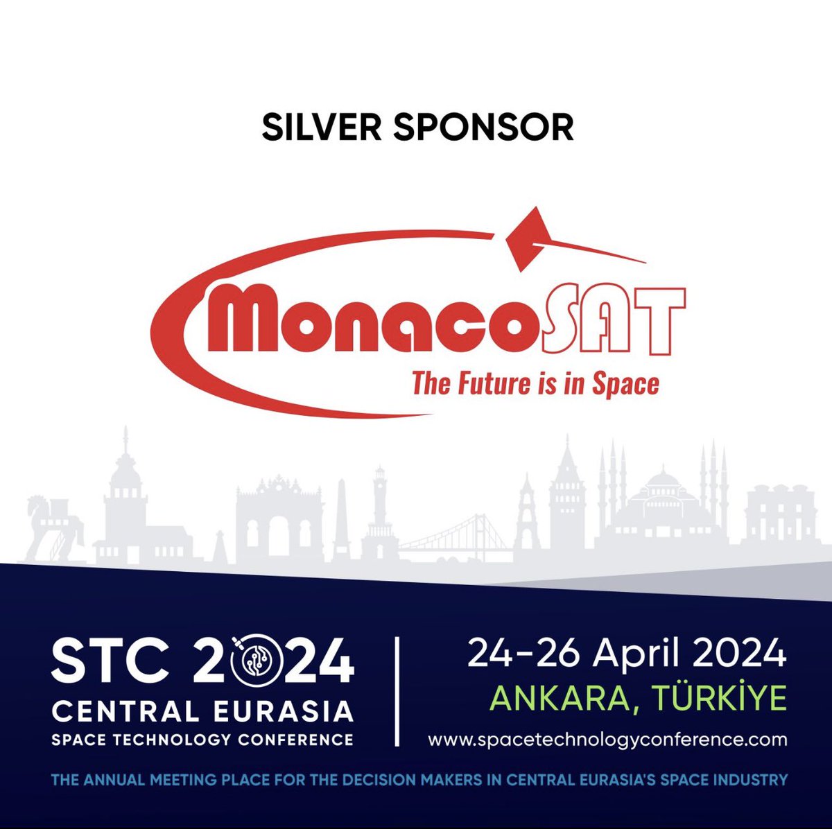 SSI and MonacoSAT  have confirmed their Silver sponsorship of STC 2024.

Thank you Dr.ILHAMI AYGUN and your team for your continued support of this important regonal initiative! 
Full event information is available @ lnkd.in/dCagJTPp

#space #spacetechnology #satellite