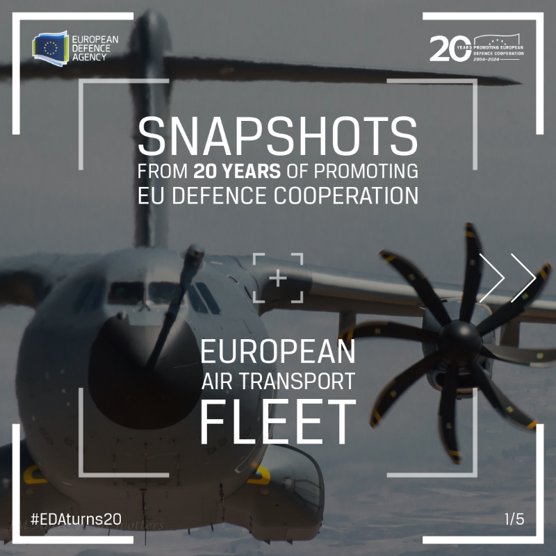 EUDefenceAgency's tweet photo. #EDAturns20 🎉
Starting today, EDA is sharing success stories from 20 years of promoting #EUdefence cooperation. 🙌
⏩ The European Air Transport Fleet (#EATF) programme aims to increase EU’s #airlift capabilities by addressing shortages & increasing interoperability.
More 👇