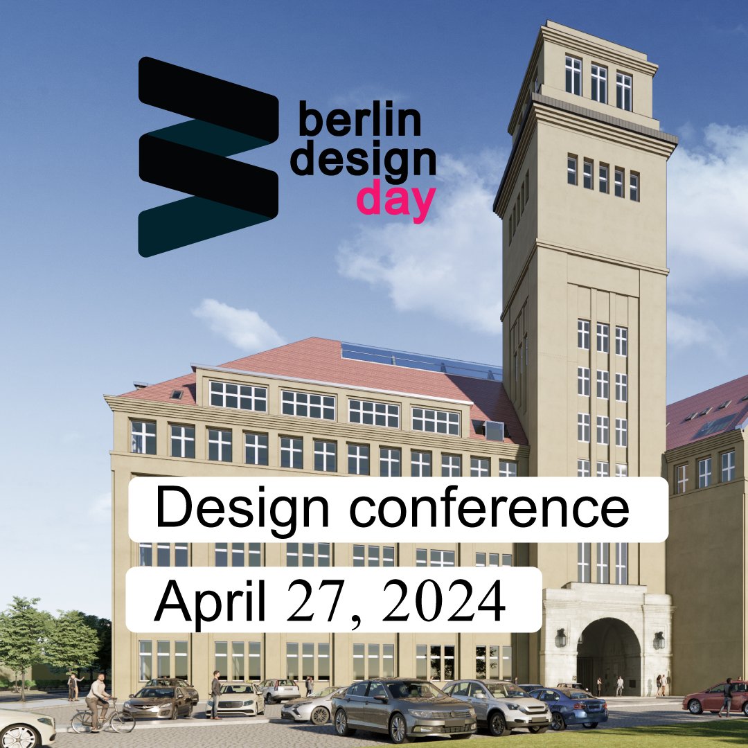 Join us for our design conference, BERLIN DESIGN DAY, hosted in collaboration with Berlin Design e.V., showcasing our vibrant design community.

8 speaker slots are available! Share your design journey? APPLY NOW! Find all the info at tinyurl.com/bdzbyxfu

#berlindesignweek