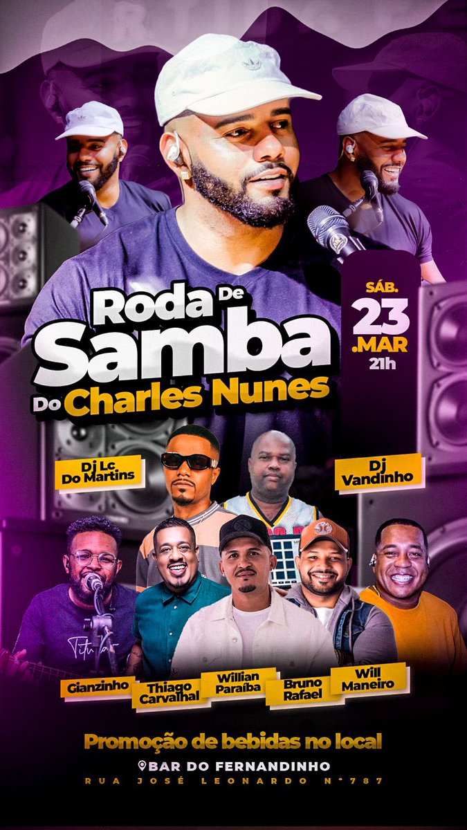 Sabadão tem Roda de Samba  do Charles Nunes🔥🔥

📍rua José leonardo 787

“BAR DO FERNANDINHO”

No Martins, podem chegar que a festa tá garantida 🫶🏾👊🏾