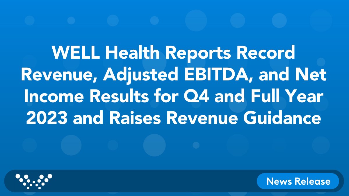 WELL is pleased to announce its audited consolidated financial results for the fiscal year and fourth quarter ended December 31, 2023. Read WELL's PR for full financial details and business updates. ow.ly/KhkN50QYy8J