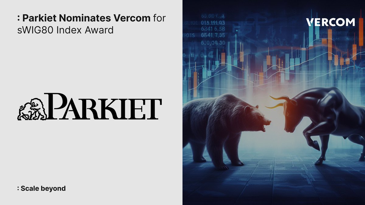 vercom_sa's tweet photo. 🚀 We are pleased to announce that Vercom has been nominated for a "Bulls & Bears" award in the best sWIG80 index company category at the Warsaw Stock Exchange.
➡️ https://t.co/FrTjImy4mP
#Vercom #Growth #ScaleBeyond #SaaS https://t.co/gkqPcOgqaJ