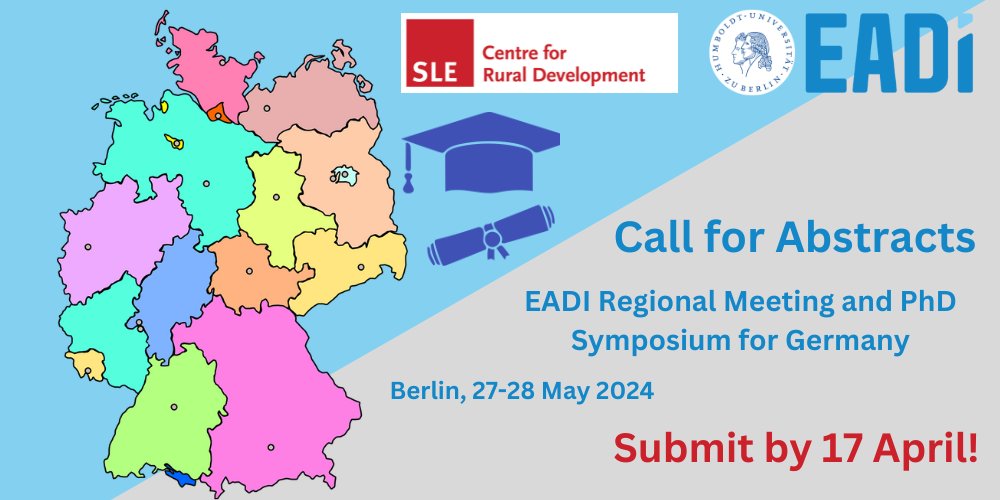 EADI (@eadi) on Twitter photo 📢 If you're a master or PhD student enrolled in a German University, this one's for you!
👣 Join our regional symposium at <a href="/BerlinSle/">SLE Berlin</a>!
⏱️ Submit your abstract by 17 April!
eadi.org/news-2/call-fo… 📢 If you're a master or PhD student enrolled in a German University, this one's for you!
👣 Join our regional symposium at <a href="/BerlinSle/">SLE Berlin</a>!
⏱️ Submit your abstract by 17 April!
eadi.org/news-2/call-fo…