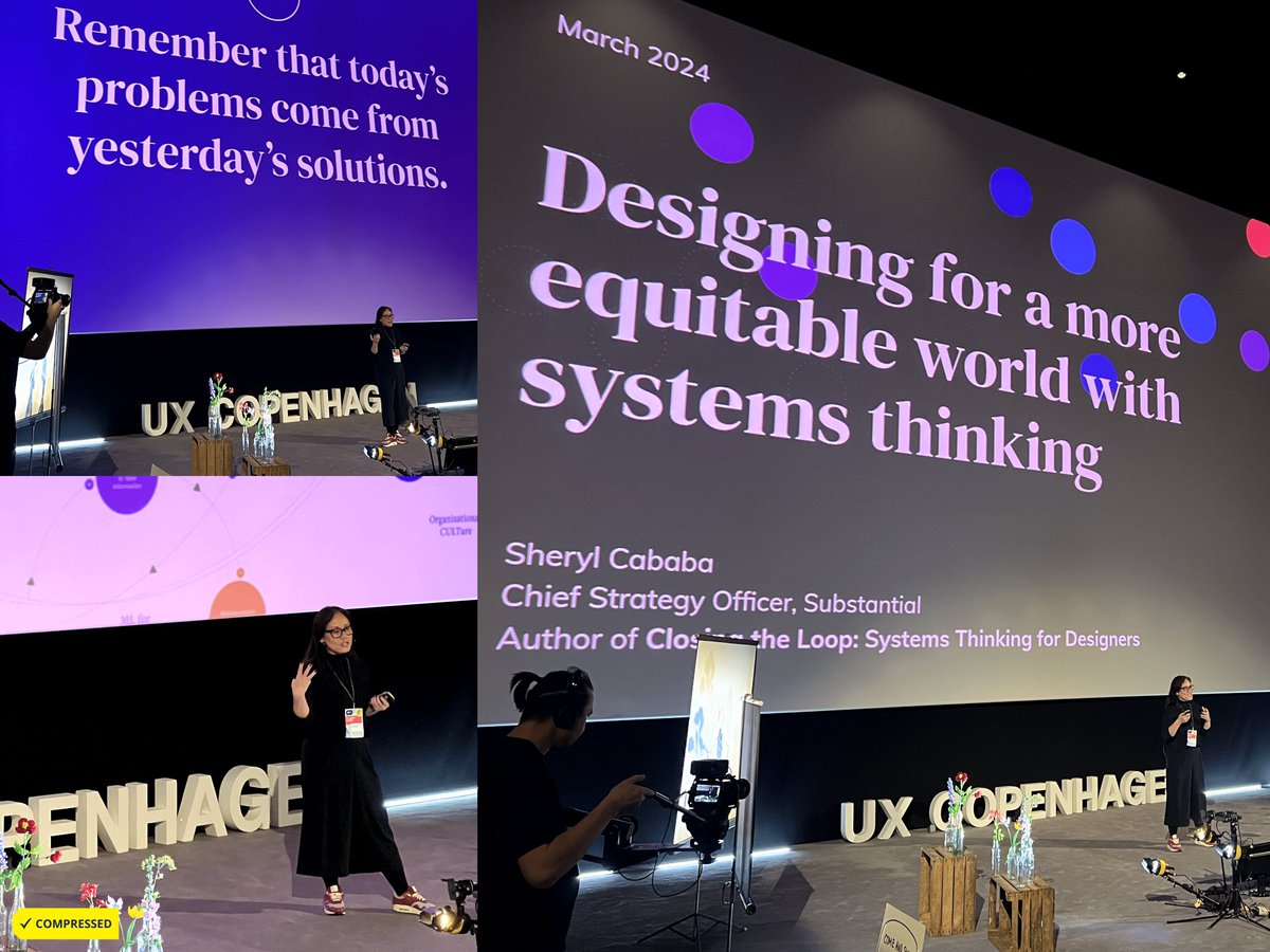 Day two of UX Copenhagen 2024!🚀🌟

<a href="/SherylCababa/">sheryl cababa</a> discussed into the importance of systems thinking in designing for a more equitable world. She emphasized the need to move beyond traditional design approaches and prioritize systems thinking to drive meaningful change.