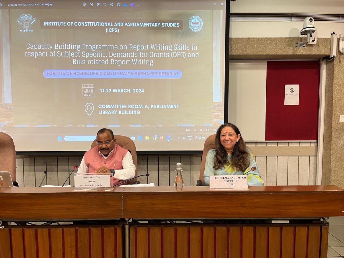 icps_newdelhi's tweet image. Today, ICPS organised Capacity Building Programme for Officers/Officials of Rajya Sabha Secretariat on Report Writing Skills in respect of Subject Specific, Demands for Grants (DFG) and Bills related report writing.

@Rajyasabhasectt 
#reportwriting #capacitybuilding