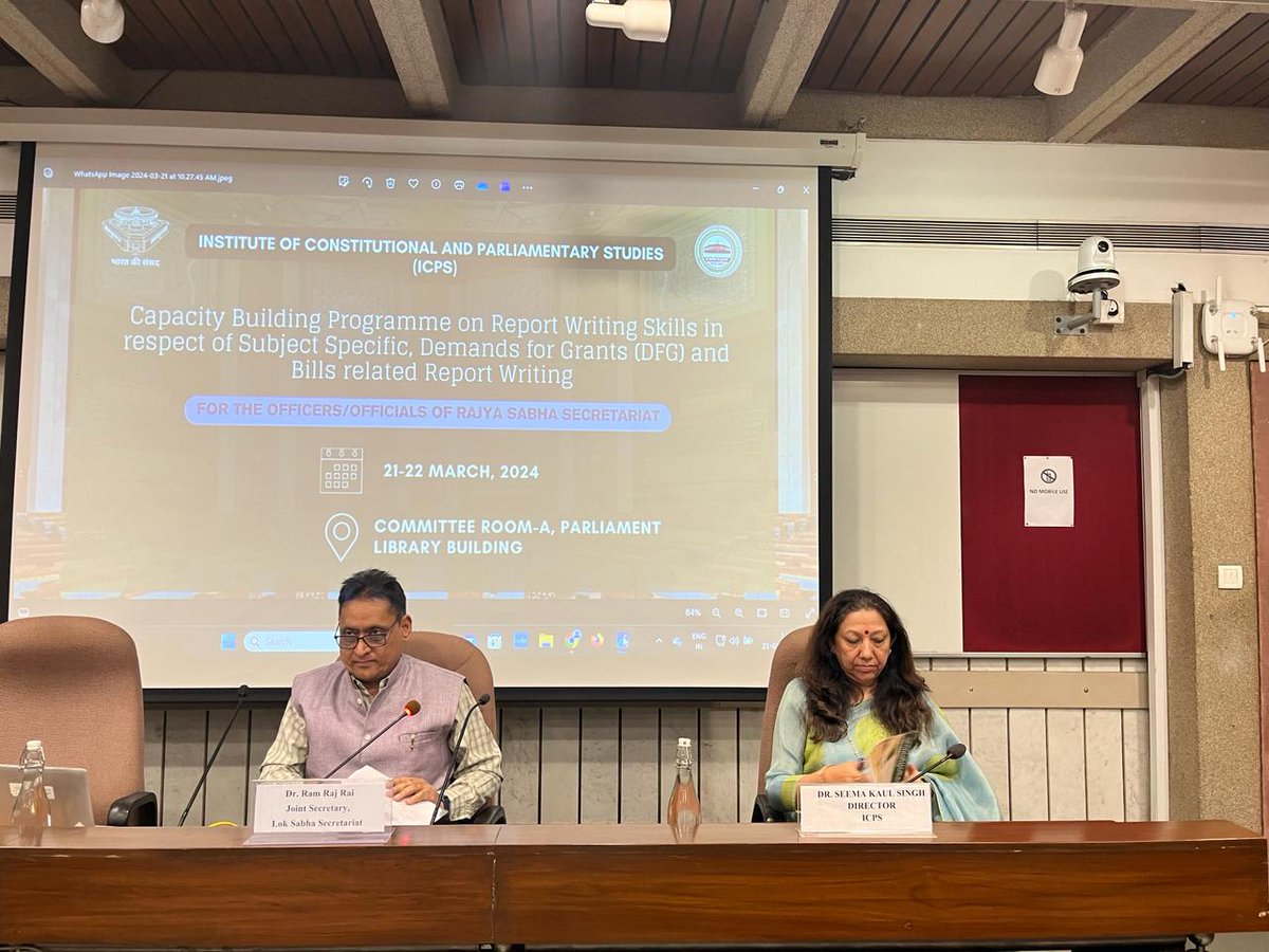 icps_newdelhi's tweet image. Today, ICPS organised Capacity Building Programme for Officers/Officials of Rajya Sabha Secretariat on Report Writing Skills in respect of Subject Specific, Demands for Grants (DFG) and Bills related report writing.

@Rajyasabhasectt 
#reportwriting #capacitybuilding