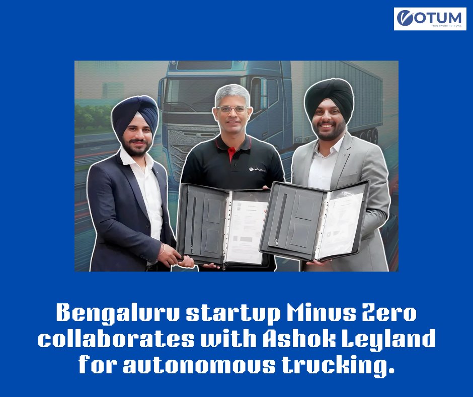 Minus Zero, a Bengaluru-based startup specializing in autonomous driving technology, has announced a strategic collaboration with Ashok Leyland, a commercial vehicle manufacturer under the Hinduja Group.
#votumnews #MinusZero #AutonomousDriving #BengaluruStartup #AshokLeyland