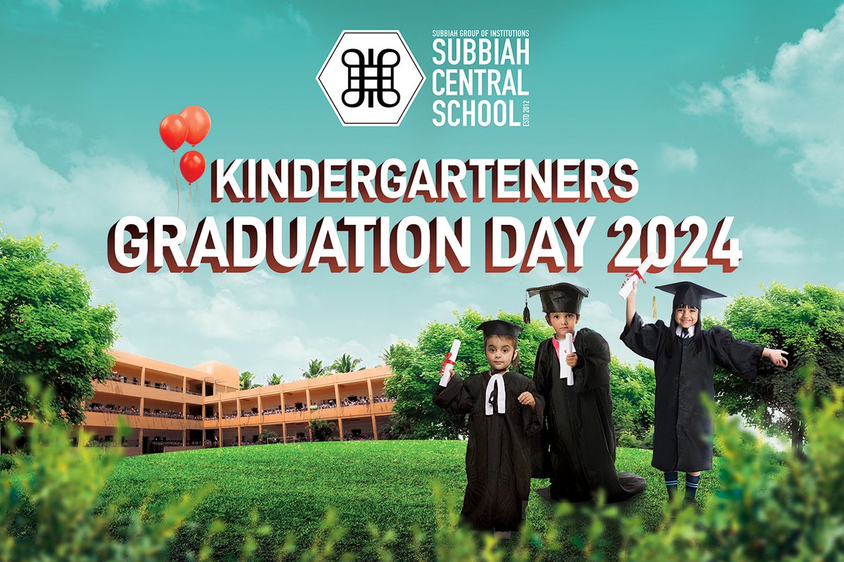 Our Tiny Tots are evolving! It's KG Graduation Day at #SubbiahCentralSchool tomorrow, &amp; you are cordially invited to witness the metamorphosis of our young #Kindergarten. #SCS #CBSE #NEET #Graduation #EducationForAll #EducationIsKey #educationcannotwait #AdmissionsOpen #graduate