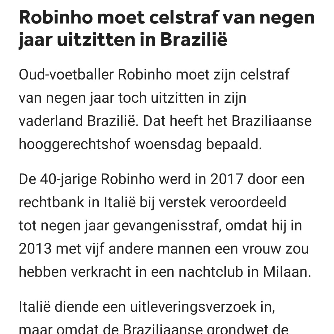 'Zou hebben verkracht'. Want in Italië krijg je volgens <a href="/NOSvoetbal/">NOS Voetbal</a>  kennelijk een celstraf van 9 jaar op basis van een gerucht.