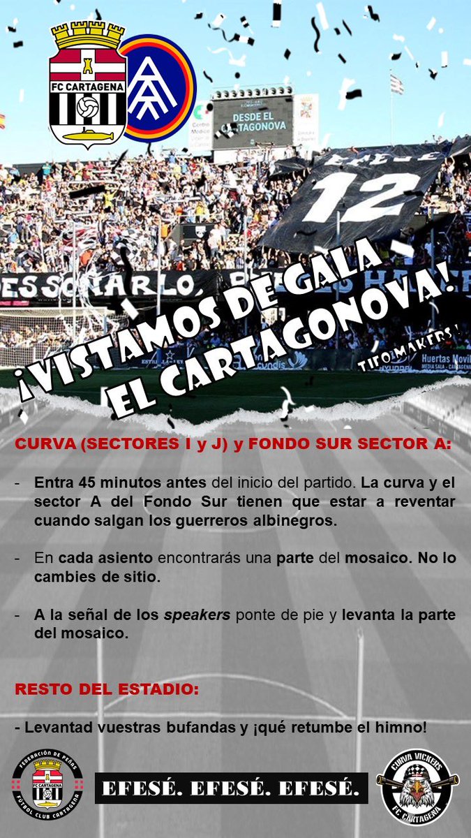 Curva_Vickers's tweet photo. 𝑨𝒚𝒖́𝒅𝒂𝒏𝒐𝒔 𝒂 𝒗𝒆𝒔𝒕𝒊𝒓 𝒅𝒆 𝒈𝒂𝒍𝒂 𝒆𝒍 𝑪𝒂𝒓𝒕𝒂𝒈𝒐𝒏𝒐𝒗𝒂⚫️⚪️⚫️⚪️
⚔️Os esperamos⚔️ https://t.co/FwoGQeSNTp