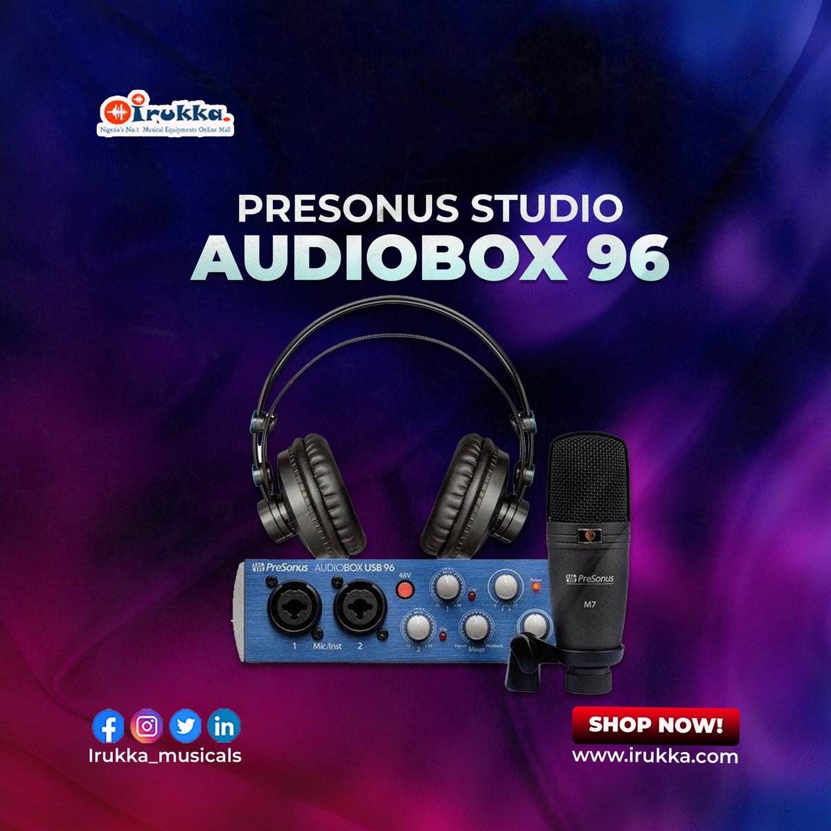 irukka_musicals's tweet photo. Record & play with ease!🎧🔥
PreSonus AudioBox 96 #Studio: all-in-one kit for musicians & creators.
DM for pricing & info.
#irukka #PreSonus #StudioLife #RecordingKit #AudioBox96 #musicians #composers #music #Sound #irukkaonline #shopnow #MusicProduction #Dontsettleforless https://t.co/jHNFWH1SdK