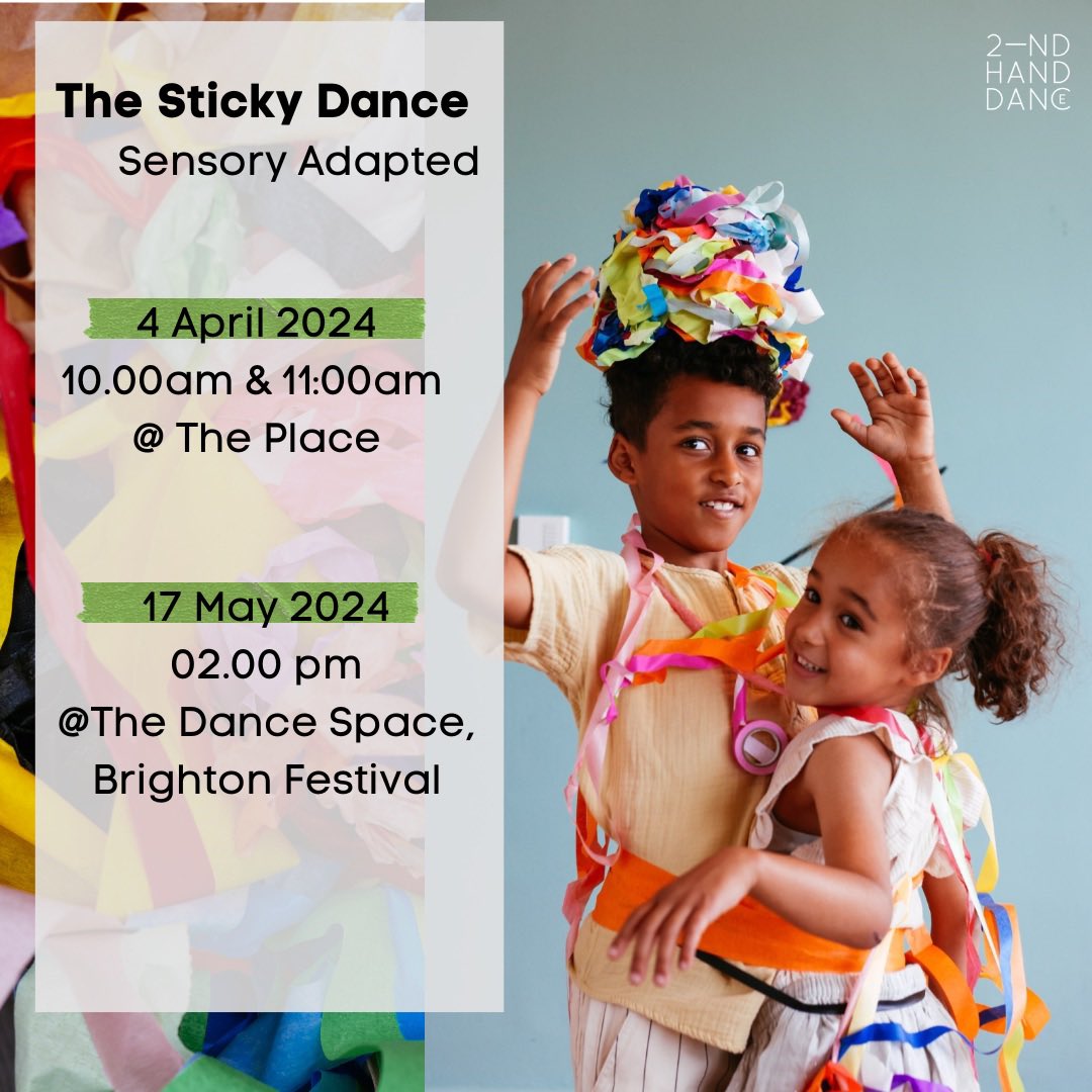 ✨The Sticky Dance: Performance Dates✨ 🔗Tickets & Info via link in bio🔗 Tape,stick and groove in this tactile dance performance for ages 3-5 & their families. Co-created by Rosie Heafford & Takeshi Matsumoto Image: Zoe Manders #danceforearlyyears #sendance #disabledled